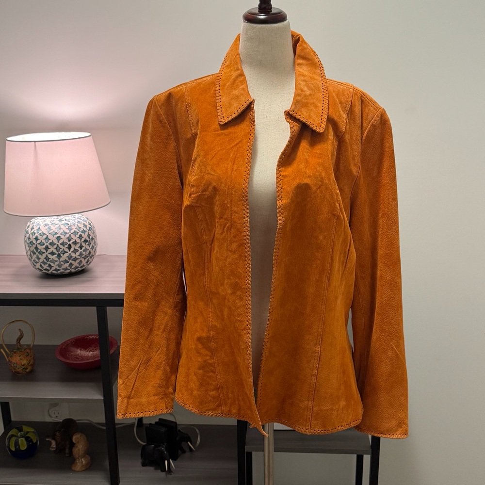 Coldwater Creek Genuine Suede Jacket – Orange – Size XL